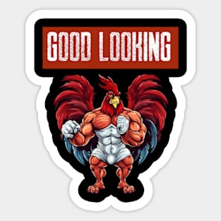 Good Looking Rooster Sticker